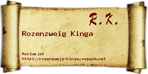 Rozenzweig Kinga névjegykártya
